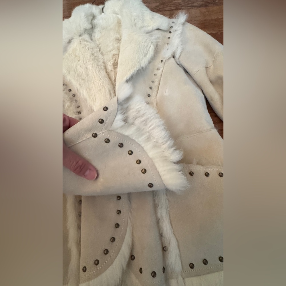 Rare Y2K Arden B Corduroy 100% Rabbit Fur Coat - Picture 8 of 14